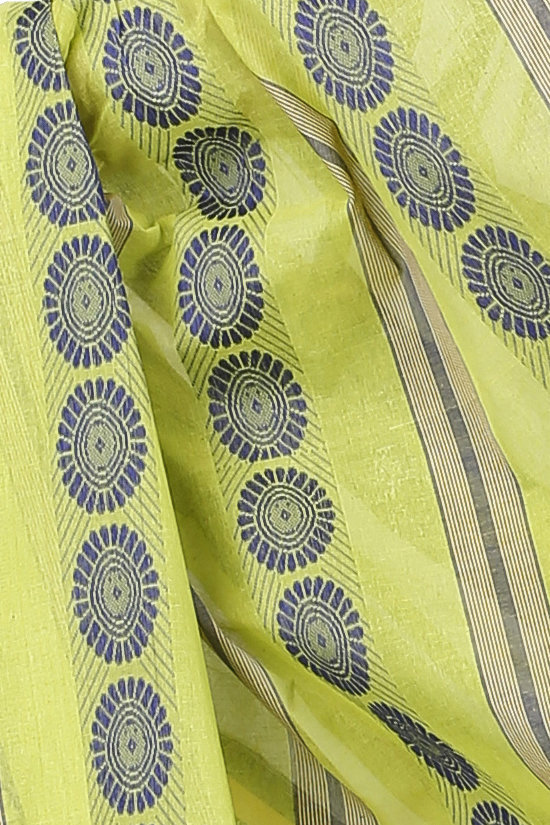Green Pure Cotton Chakro_Tant Tant Saree (1049)